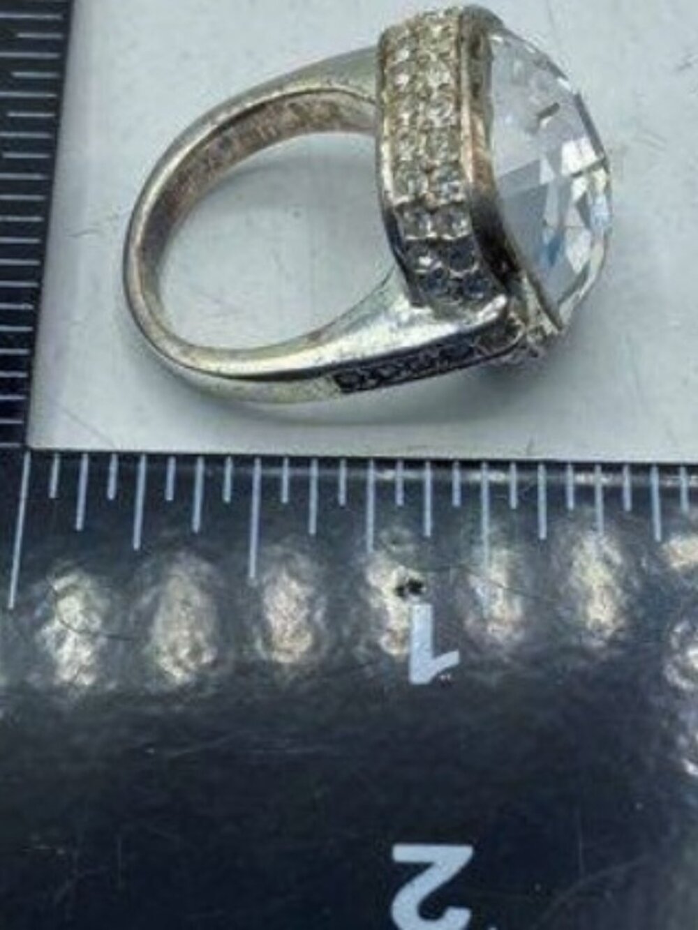 Vintage Givenchy Stamped Bold Crystal Statement Ring w Certificate of Auth - Picture 5 of 6